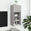 vidaXL TV Cabinet Grey Sonoma Engineered Wood, Glass Medium Modern
