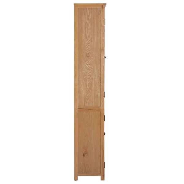 vidaXL Bookcase Natural Oak Solid Oak Wood Large Bookcase Rectangular