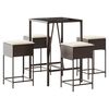 vidaXL Patio Bar Set Set of 4 Brown, Black, Cream White
