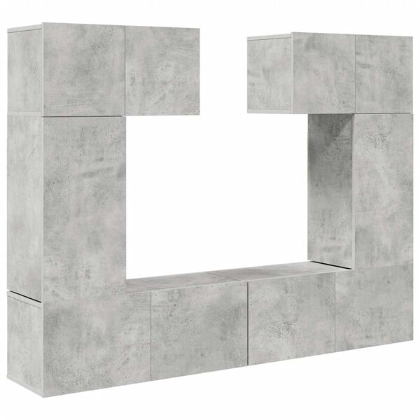 vidaXL 6 Piece TV Stand Set Concrete Gray Engineered Wood