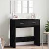 vidaXL Dressing Table Black Engineered wood, glass