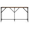 vidaXL Console Table Smoked oak Engineered wood 55.1 in Adjustable Feet