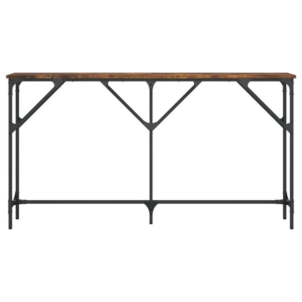 vidaXL Console Table Smoked oak Engineered wood 55.1 in Adjustable Feet