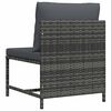 vidaXL Middle Sofa Grey PE rattan, steel, fabric (100% polyester) One Size