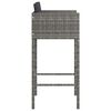vidaXL Bar Stool Set of 4 Grey Poly Rattan