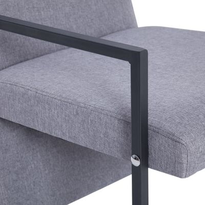 vidaXL Armchair with Chrome Feet Light Gray Fabric