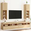 vidaXL TV Cabinet Set of 2 Sonoma oak Engineered wood, glass