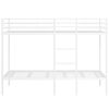 vidaXL Bunk Bed White Steel 39.4 x 79.0 in Bunk Bed Rectangular