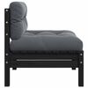vidaXL 2-seater Garden Sofa Set of 2 Black Solid Pine Wood Medium