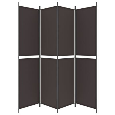 vidaXL 4-Panel Room Divider Brown 78.7"x86.6" Fabric