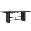 vidaXL Garden Table Black PE rattan, powder-coated steel, tempered glass