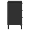 vidaXL Bedside Table Black Engineered wood, plastic Compact