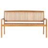 vidaXL Garden Bench Teak Teak wood Standard Stackable Garden Bench