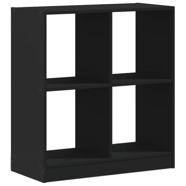 vidaXL Bookcase Black Engineered wood Medium Bookcase Rectangular