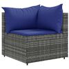 vidaXL Patio Lounge Set Gray PE rattan, powder-coated steel Large