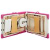 vidaXL Foldable Massage Table 4 Zones Wood White and Pink