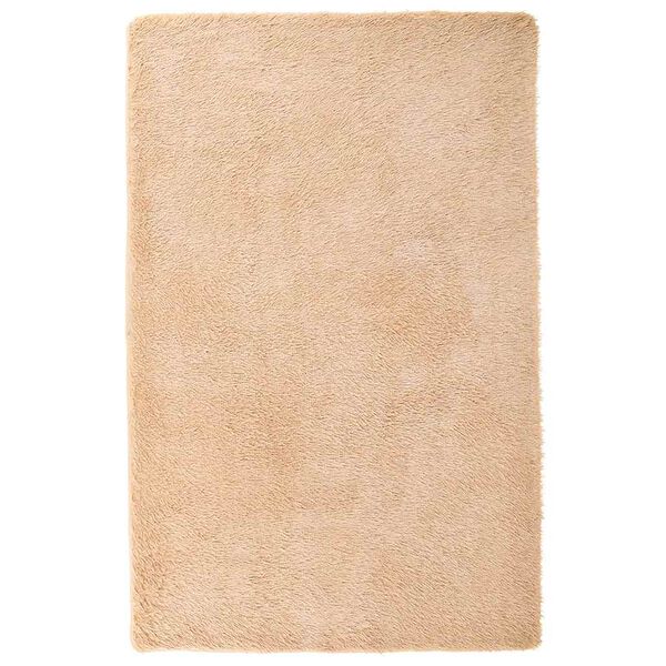 vidaXL Shaggy Rug Beige 100% Polyester 51.2 x 78.7 in Non-slip