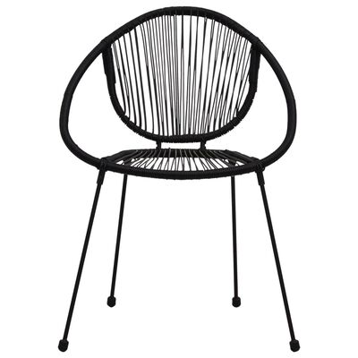 vidaXL Patio Chairs 2 pcs PVC Rattan Black