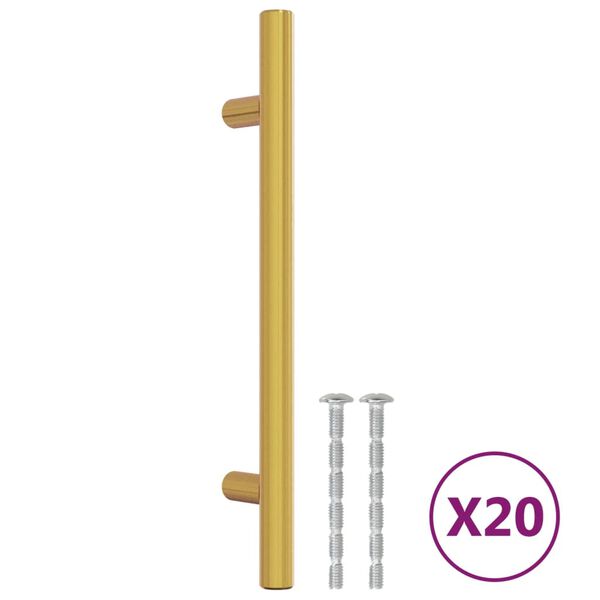 vidaXL Cabinet Handle Set of 20 Gold Stainless steel 5 in hole spacing