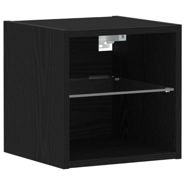 vidaXL TV Cabinet Set Black 11.81 x 11.22 x 11.81 in Engineered Wood