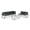 vidaXL Outdoor Furniture Black Powder-coated aluminum, Polyester, Glass