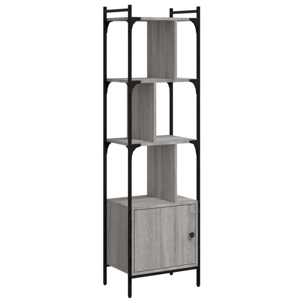 vidaXL Bookcase Grey Sonoma Engineered wood, steel Tall Bookcase