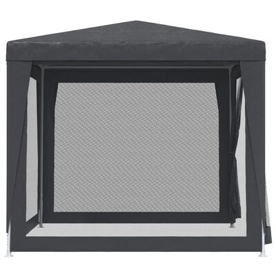 vidaXL Party Tent with 4 Mesh Sidewalls Anthracite 8.2'x8.2'HDPE