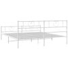 vidaXL Bed Frame White Steel Double Bed Bed Frame Rectangular Modern
