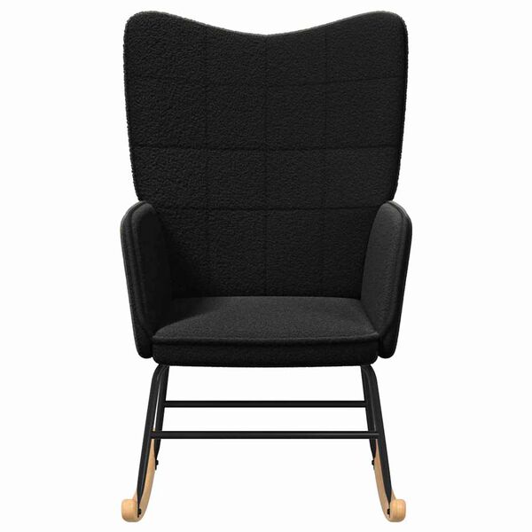 vidaXL Rocking Chair Black Sherpa Fabric
