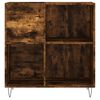 vidaXL Record Cabinet Smoked oak Engineered wood, Iron Large