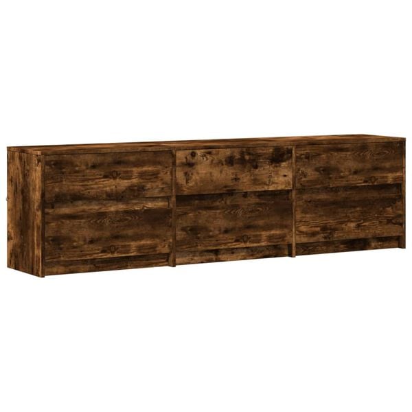 vidaXL TV Cabinet Smoked oak Engineered wood Large TV Cabinet