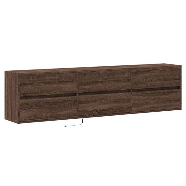 vidaXL TV Wall Cabinet Brown oak Engineered wood 70.9 in TV Wall Cabinet