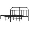 vidaXL Bed Frame Black Powder-Coated Steel King Size Bed Frame