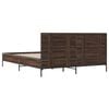 vidaXL Bed Frame Brown Oak Engineered Wood, Metal King Size Bed Frame