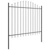 vidaXL Garden Fence Grey 133.86 x 49.21 in Powder-Coated Steel