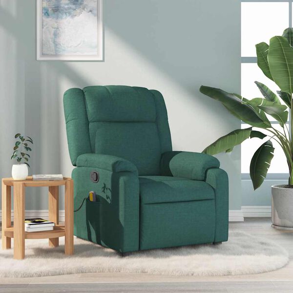 vidaXL Massage Recliner Chair Dark Green