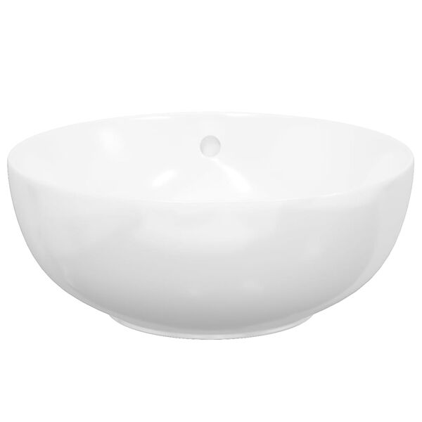 vidaXL Wash Basin White 17.3"x6.7" Ceramic Round