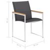 vidaXL Patio Chairs 2 pcs Textilene and Stainless Steel Gray