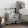 vidaXL Bedside Cabinet Grey Sonoma Engineered wood, metal