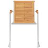 vidaXL Patio Chairs with Cushions 2 pcs Solid Teak Wood and Steel