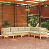 vidaXL Garden Lounge Set Cream, Pine Solid pine wood, 100% polyester