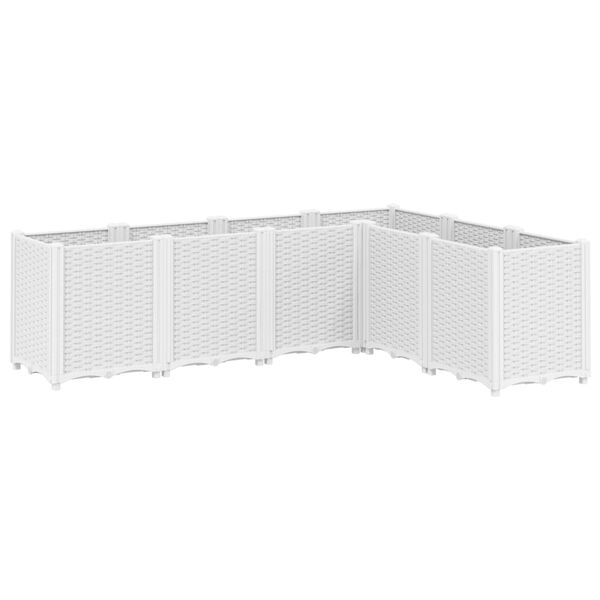 vidaXL Garden Planter White Polypropylene Large Modular Garden Planter