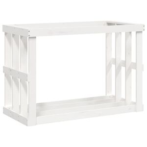 vidaXL Patio Log Holder White 42.5x20.5x29.1" Solid Wood Pine