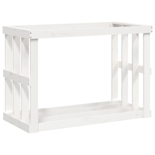 vidaXL Patio Log Holder White 42.5x20.5x29.1" Solid Wood Pine