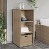 vidaXL Garden Storage Cabinet Beige PE Rattan 19.7x21.7x45.3 in
