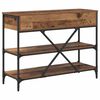 vidaXL Console Table with Drawer Brown 39.37 x 13.58 x 29.53 in Wood