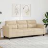 vidaXL 3-seater Sofa Cream Microfiber 3-seater Durable 3-Seater Sofa