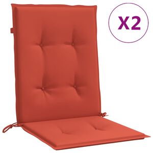 vidaXL Lowback Chair Cushion Set of 2 Melange Red 100% Polyester