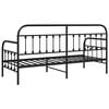vidaXL Daybed Frame with Headboard Black 31.5" x 78.7" Steel