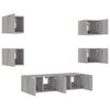 vidaXL TV Wall Unit Grey Sonoma Engineered Wood Medium TV Wall Unit